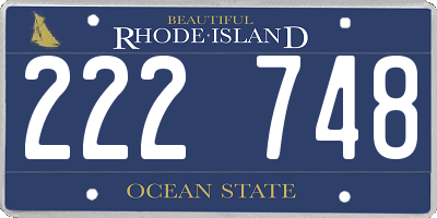 RI license plate 222748