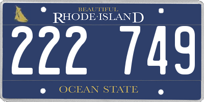 RI license plate 222749