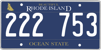 RI license plate 222753