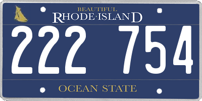 RI license plate 222754