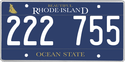 RI license plate 222755