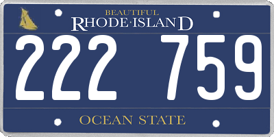 RI license plate 222759