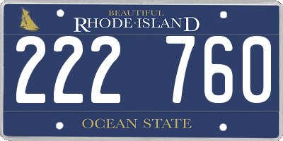 RI license plate 222760