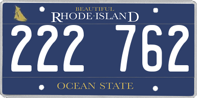 RI license plate 222762