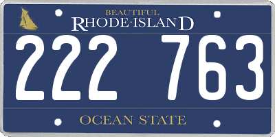 RI license plate 222763