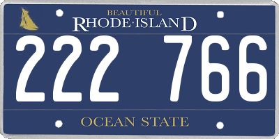 RI license plate 222766