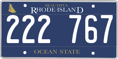 RI license plate 222767