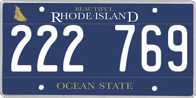 RI license plate 222769