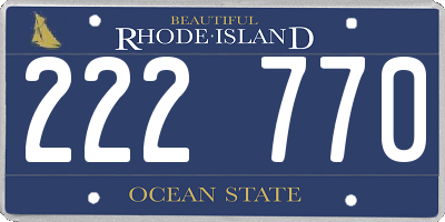 RI license plate 222770