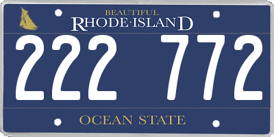 RI license plate 222772