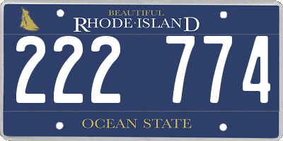 RI license plate 222774