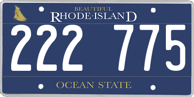 RI license plate 222775