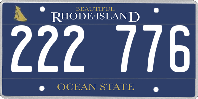 RI license plate 222776