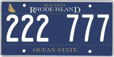 RI license plate 222777