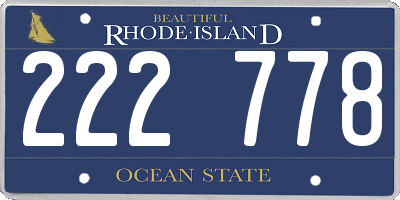 RI license plate 222778