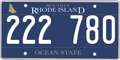 RI license plate 222780