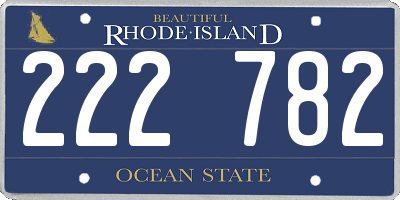 RI license plate 222782