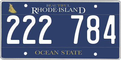 RI license plate 222784