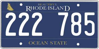 RI license plate 222785