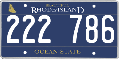 RI license plate 222786