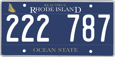 RI license plate 222787