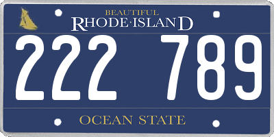 RI license plate 222789