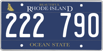 RI license plate 222790
