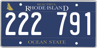 RI license plate 222791