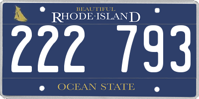 RI license plate 222793