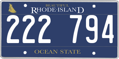RI license plate 222794