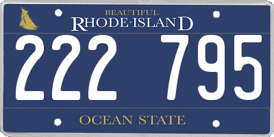RI license plate 222795