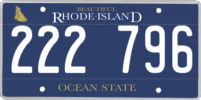 RI license plate 222796