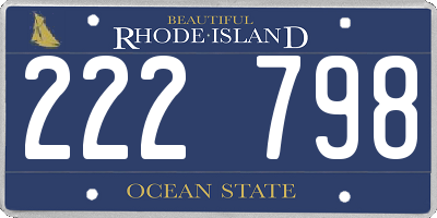RI license plate 222798