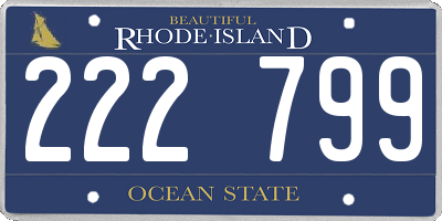 RI license plate 222799