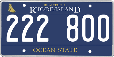RI license plate 222800