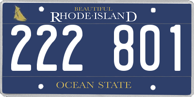 RI license plate 222801