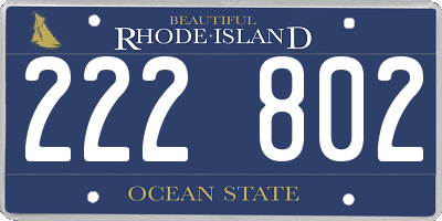 RI license plate 222802