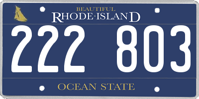 RI license plate 222803