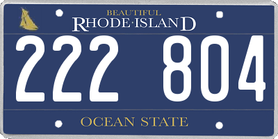 RI license plate 222804