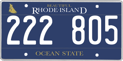 RI license plate 222805