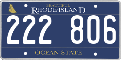 RI license plate 222806