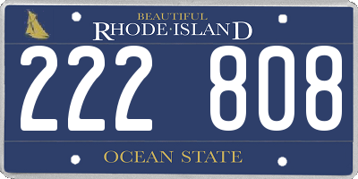 RI license plate 222808