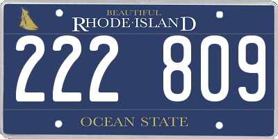 RI license plate 222809
