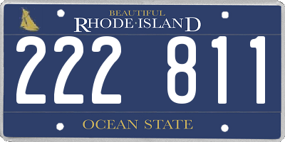 RI license plate 222811