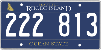 RI license plate 222813