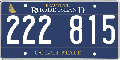 RI license plate 222815