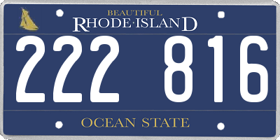 RI license plate 222816