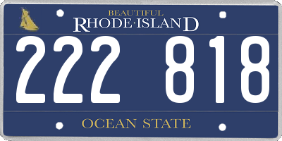 RI license plate 222818