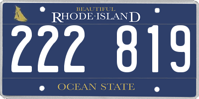 RI license plate 222819