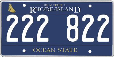 RI license plate 222822